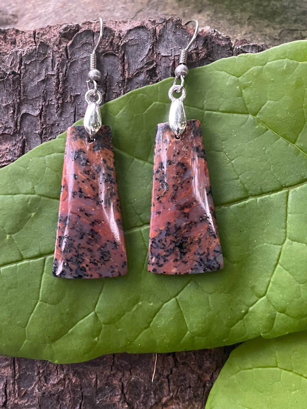 Honey Dendrite Agate Earrings