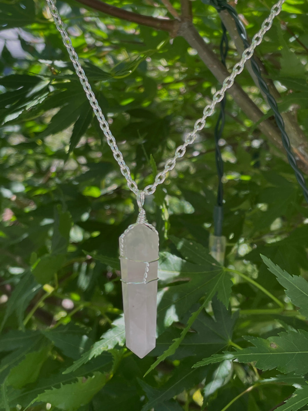 Rose Quartz Crystal Necklace