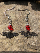 Load image into Gallery viewer, Filigree Bat Earrings