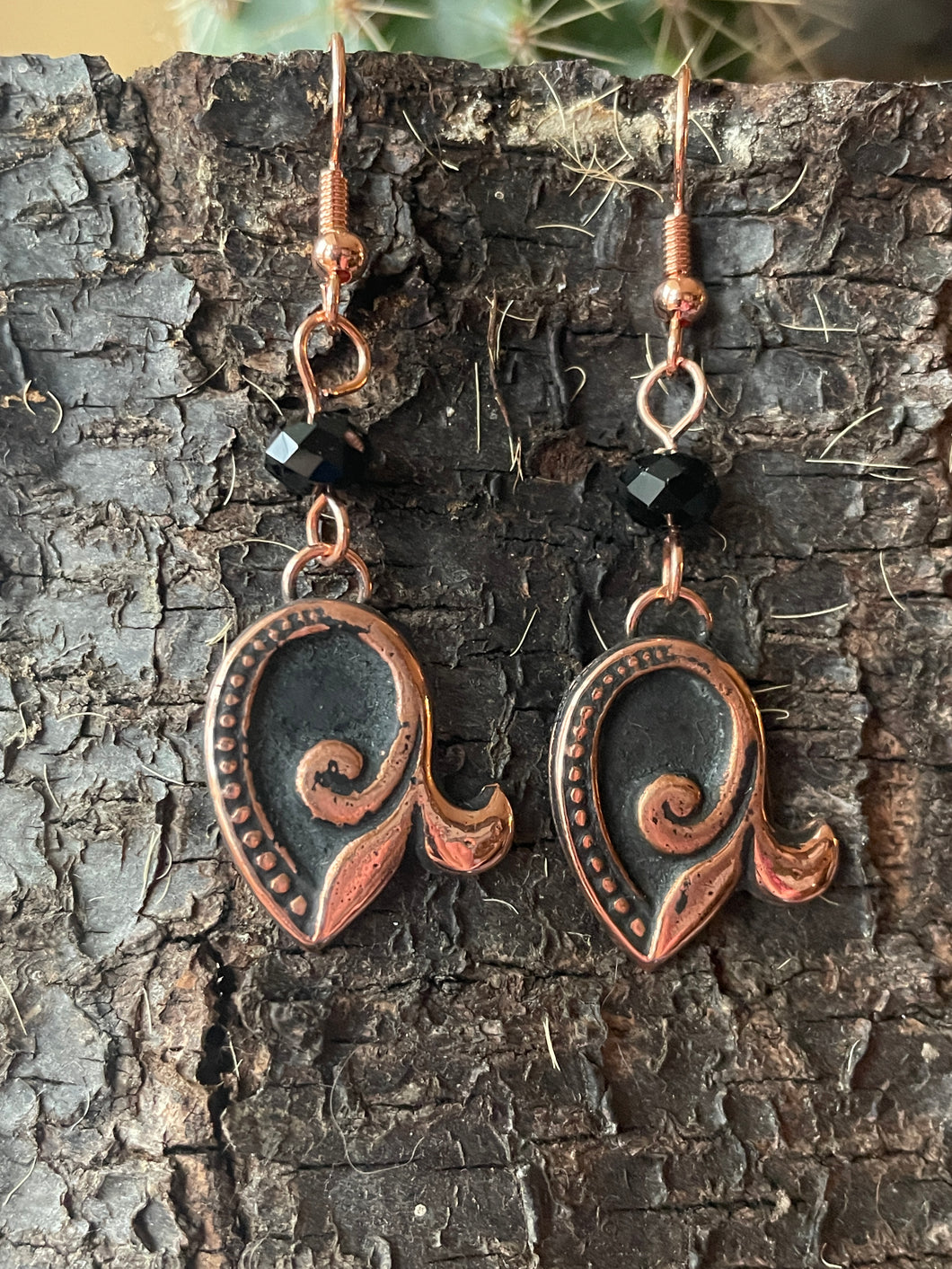 Copper Flower of the Lily Earrings