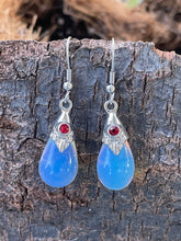 Load image into Gallery viewer, Sea Opal Teardrop Earrings