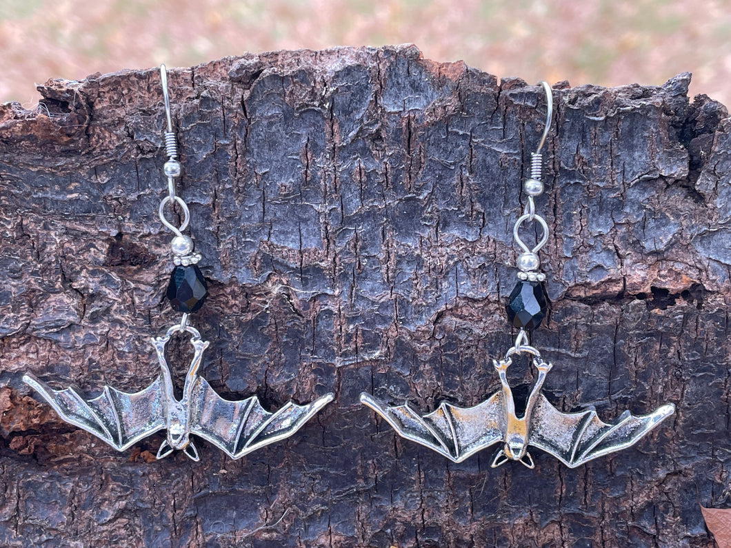 Upside Down Bat Earrings