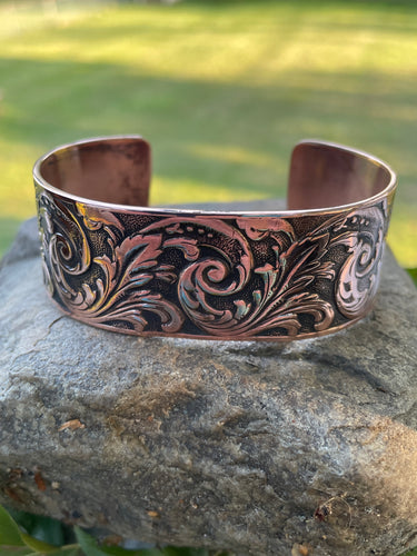 Large Swirl Copper Cuff