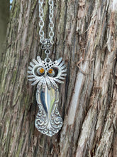 Load image into Gallery viewer, Silverware Owl Necklace