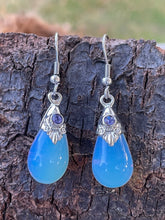 Load image into Gallery viewer, Sea Opal Teardrop Earrings