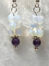 Load image into Gallery viewer, Sea Opal and Amethyst Earrings