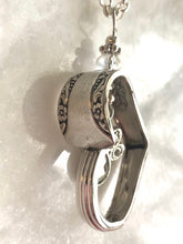 Load image into Gallery viewer, Silverware Floating Heart Crystal Paw Necklace