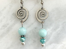 Load image into Gallery viewer, Aqua New Jade Earrings