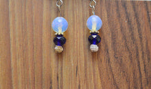 Load image into Gallery viewer, Sea Opal and Blue Crystal Earrings