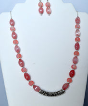 Load image into Gallery viewer, Cherry Quartz Necklace and Earring Set