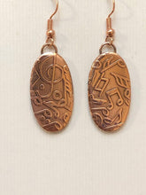 Load image into Gallery viewer, Copper Earrings with Music Notes