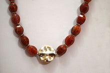 Load image into Gallery viewer, Dark Fire Agate Necklace and Earrings