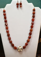 Load image into Gallery viewer, Dark Fire Agate Necklace and Earrings