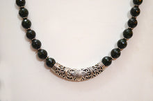 Load image into Gallery viewer, Green Goldstone Necklace and Earrings