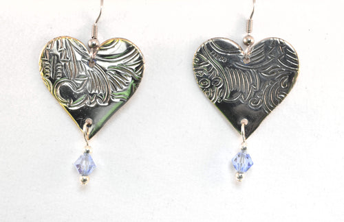 Vintage Silver Heart Earrings