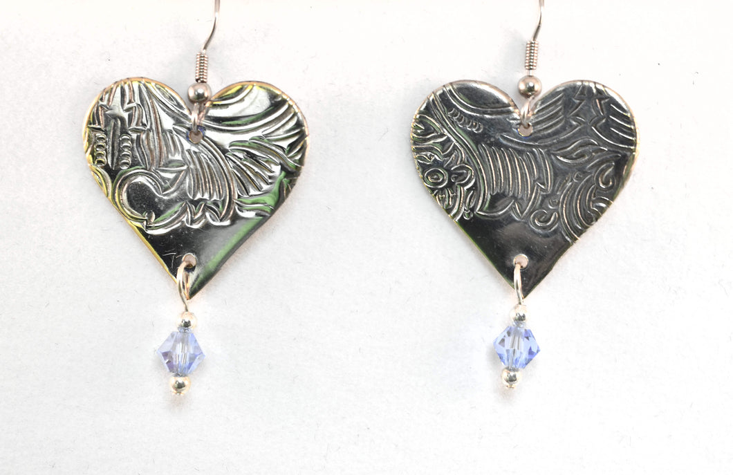 Vintage Silver Heart Earrings