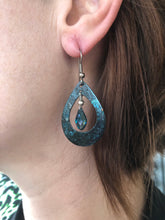 Load image into Gallery viewer, Turquoise Copper Patina Teardrop Earrings