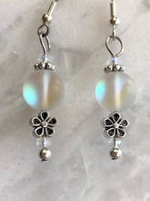 Load image into Gallery viewer, White Opalescent Glass Earrings