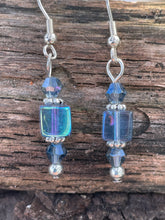 Load image into Gallery viewer, Blue Cube Earrings