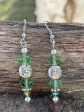 Load image into Gallery viewer, Green Crystal Earrings