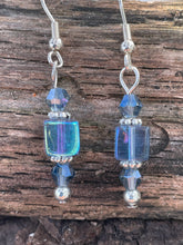 Load image into Gallery viewer, Blue Cube Earrings