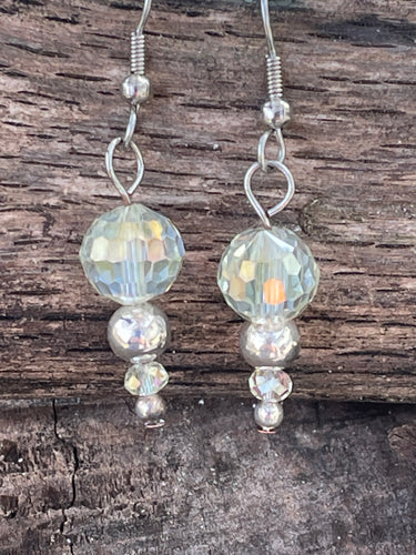 Cream Crystal Earrings