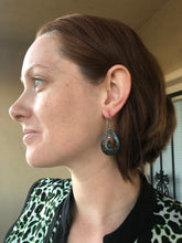 Load image into Gallery viewer, Turquoise Copper Patina Teardrop Earrings