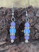 Load image into Gallery viewer, Lavender Jade and Sea Opal Earrings