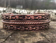 Load image into Gallery viewer, Copper Cuff Bracelet with Rope trim