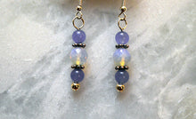 Load image into Gallery viewer, Lavender Jade and Sea Opal Earrings