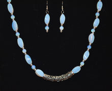 Load image into Gallery viewer, Sea Opal Necklace and Earrings Set