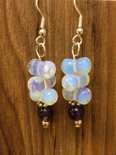 Load image into Gallery viewer, Sea Opal and Amethyst Earrings