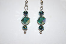 Load image into Gallery viewer, Turquoise Metallic Crystal Necklace and Earrings Set